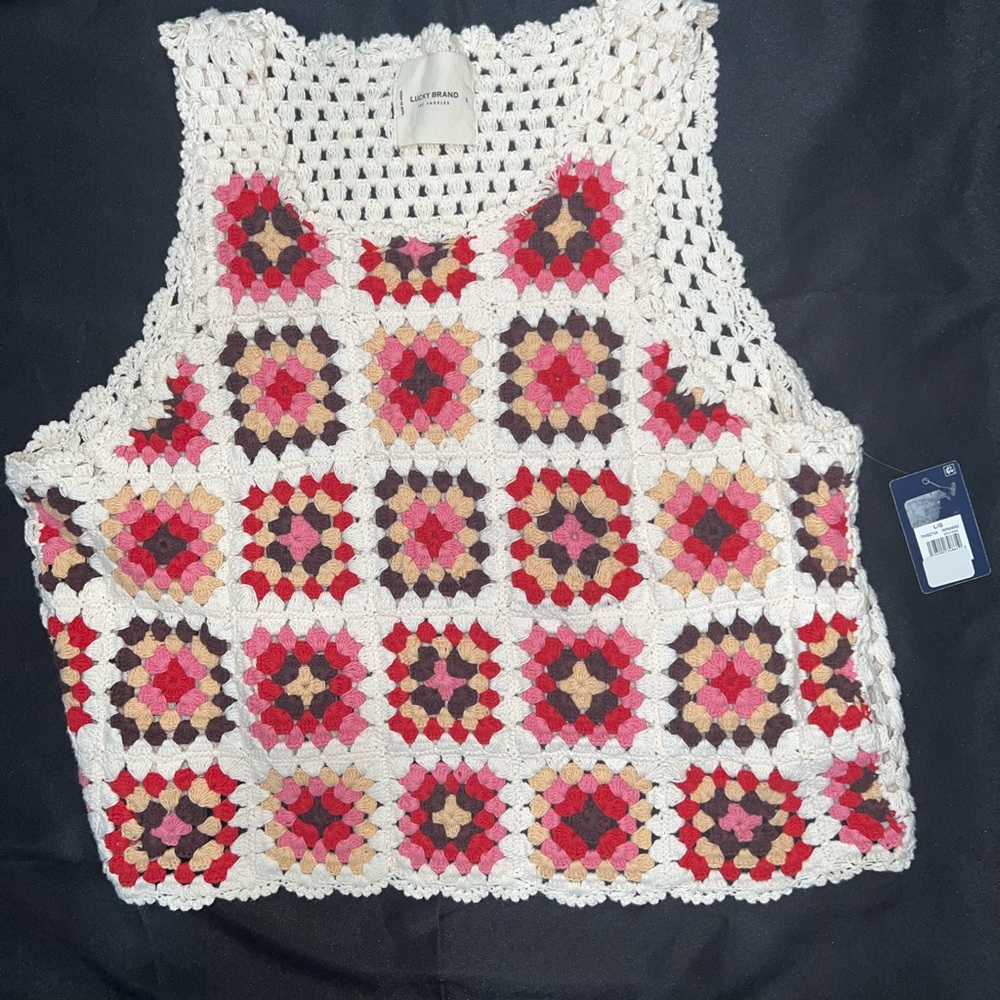 Lucky Brand Women Crochet Vest